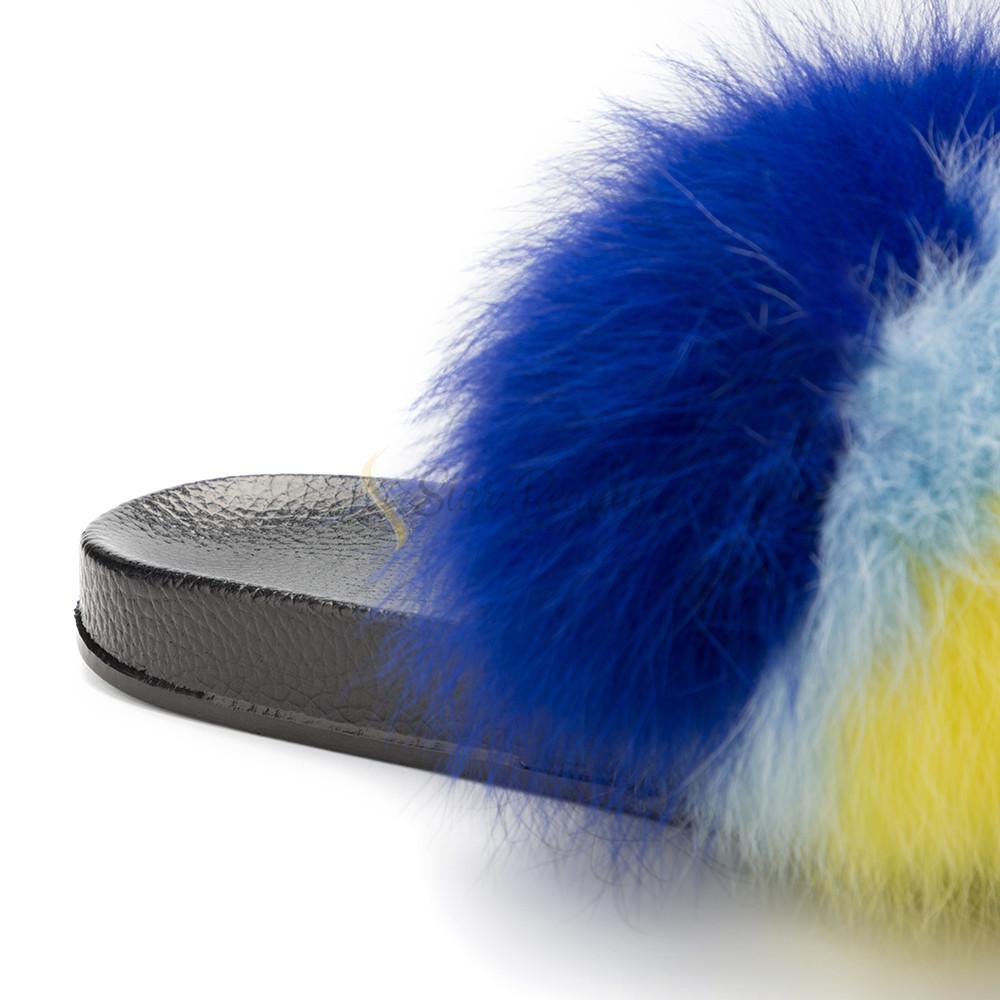 luxury fox fur slippers