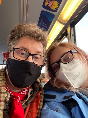 Lucy & Paul on the bus to Keswick