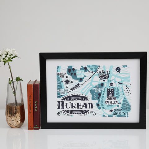 Durham A4 Map print