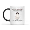 Personalized Good Morning Cat Human Servant Your Tiny Furry Overlord Mug Custom Funny Cat Lovers