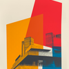 Brutal Forms III (Collectors Edition) by Underway Studio, a limited edition 4 colour screenprint on somerset velvet 300gsm paper with four deckled edges from 2021