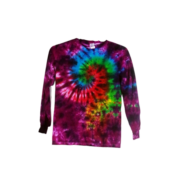 Tie Dye Long Sleeve T Shirt 5.3oz Galaxy Swirl Youth XS-XL Adult S-3xl - ID 3010LS Youth Large