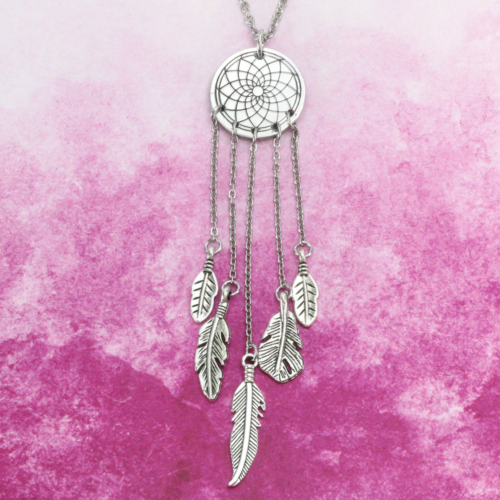 Primary Small Dream Catcher Necklace — PLATA