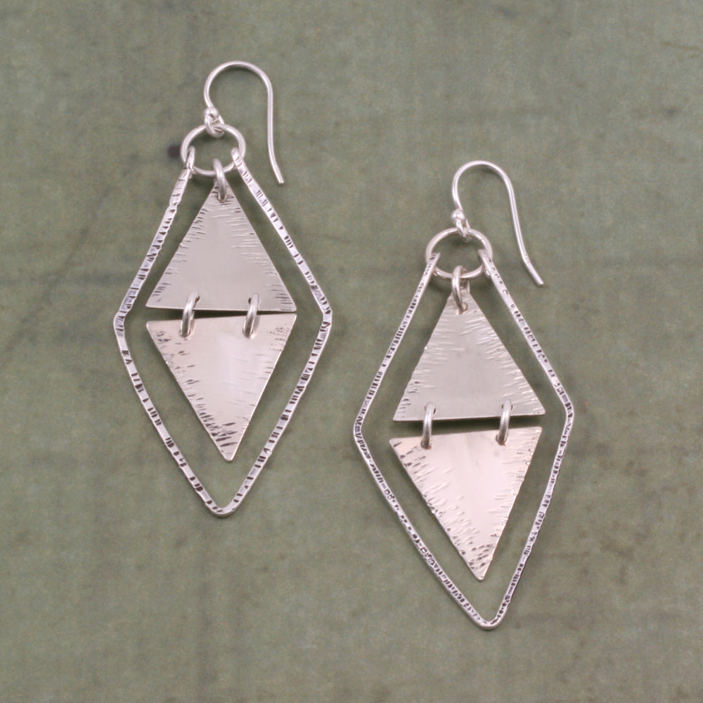 Geometric Diamond Earrings.