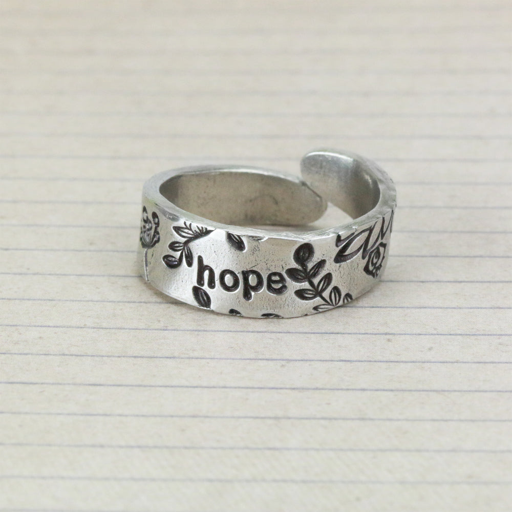 Metal Stamped Wrap Around Ring.