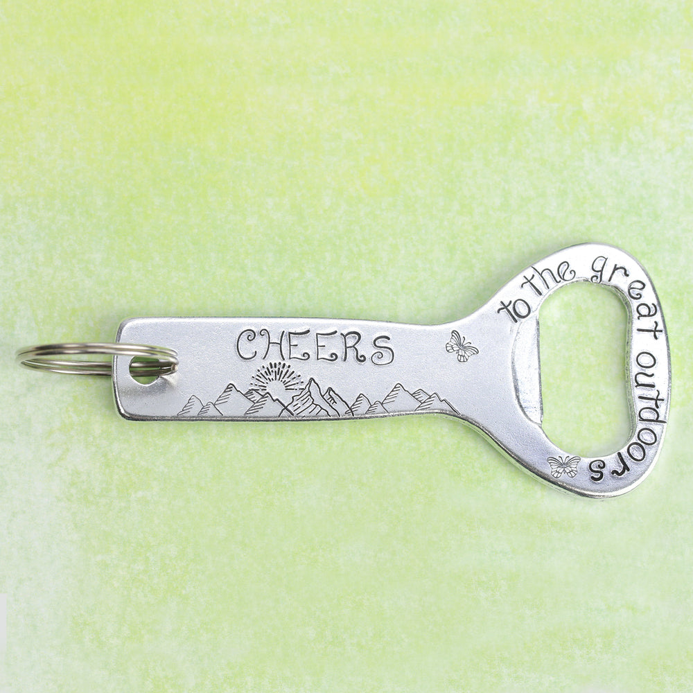 Great Outdoors Bottle Opener Keychain.