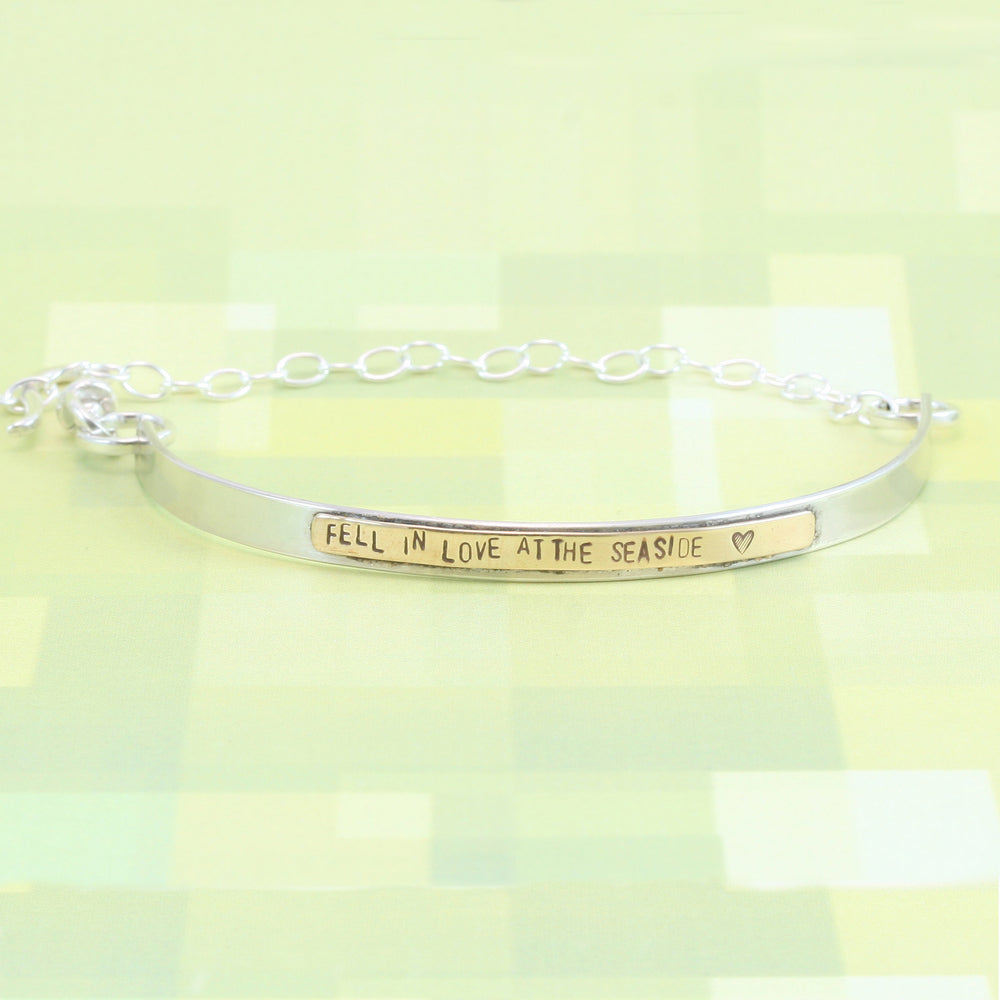 Metal Stamped & Soldered Bracelet With Dainty Chain.