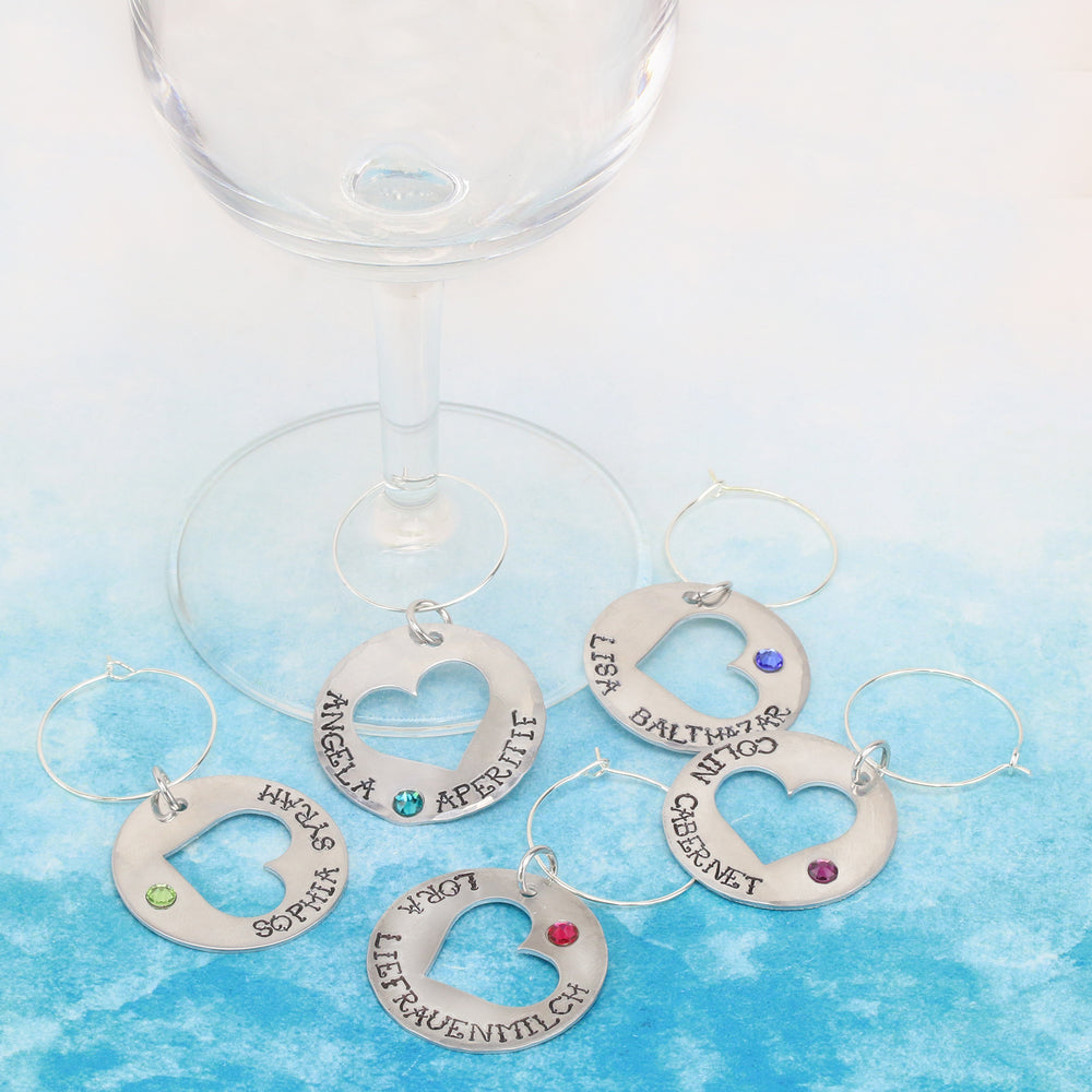 personalized wine charms