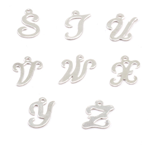 Sterling Silver Script Letter Charm I, 24 Gauge – Beaducation