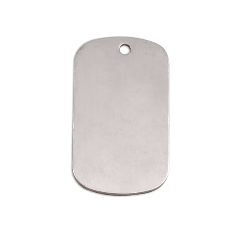 RMP Stamping Blanks, 1 x 2 Inch Dog Tag Blank With 1 Hole