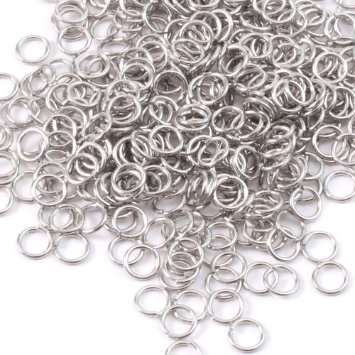 Stainless Steel 5mm I.D. 16 Gauge Jump Rings, 1/4 oz (~35 rings