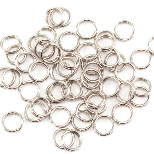 Silver Plated Nickel 10.5mm I.D. Split Rings, Pack of 50 – Beaducation