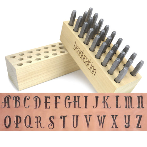 Beaducation Chronicle Uppercase Letter Stamp Set 3/32 (2.4mm)