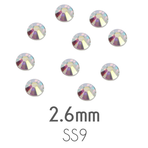 3.8mm Swarovski Flat Back Crystals, Crystal AB, Pack of 20 – Beaducation