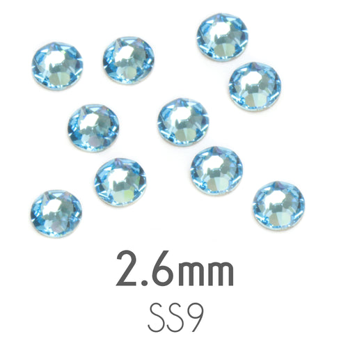 Blue Zircon AB 6mm Or 5mm Or 4mm Loose Flat Back Rhinestone Packs/ Swa –  World Trimmings