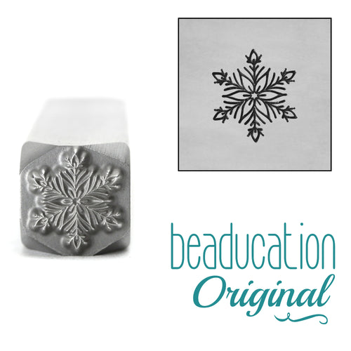 Leaf Snowflake Metal Design Stamp, 10mm - Beaducation Original