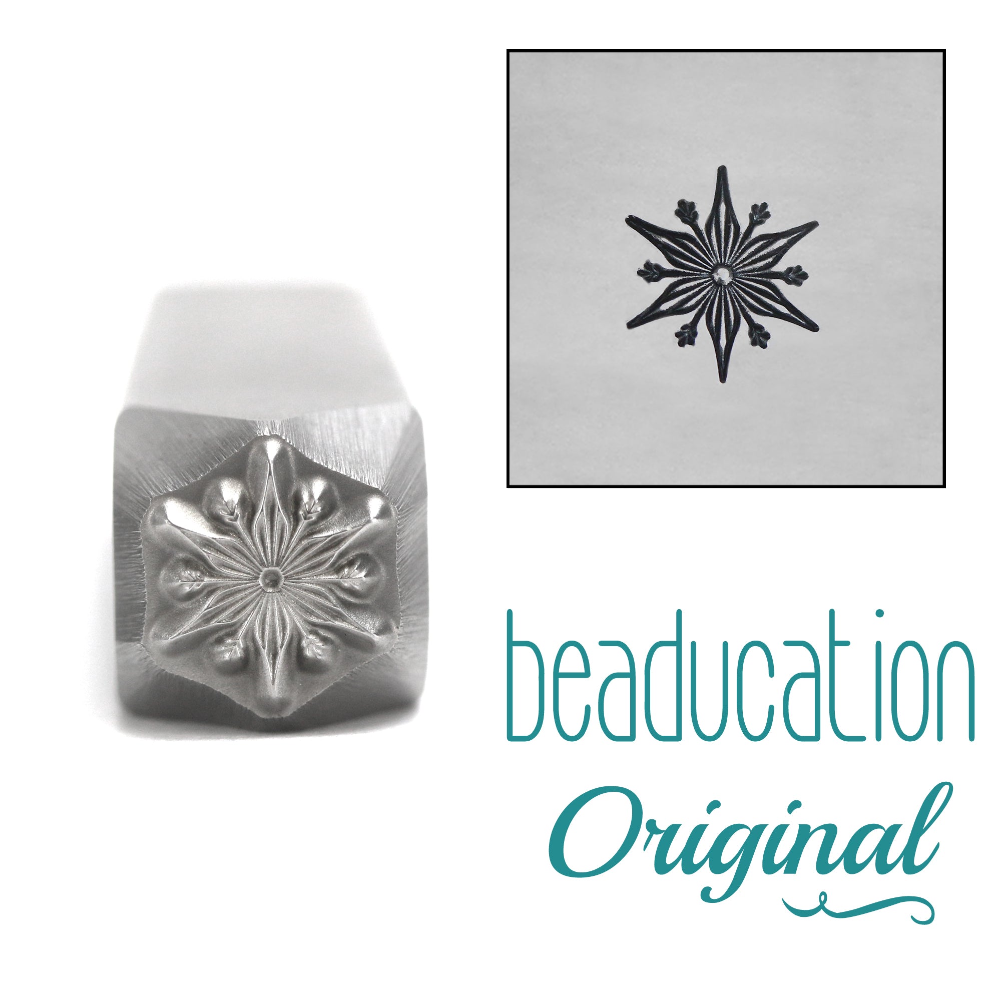 Fairy Snowflake Metal Design Stamp, 7mm - Beaducation Original