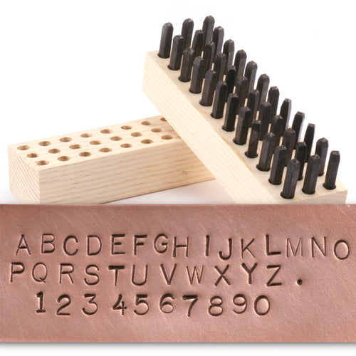 Open fancy small stamp set 9 mm, alphabet (per set)