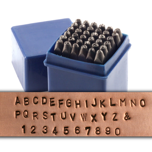 QueenLeather 36pcs 3mm (1/8) Letter & Number Metal Stamping Kit Alphabet Stamps Set Lowercase Press Punch Tool for Imprinting Jewelry Wood Leather