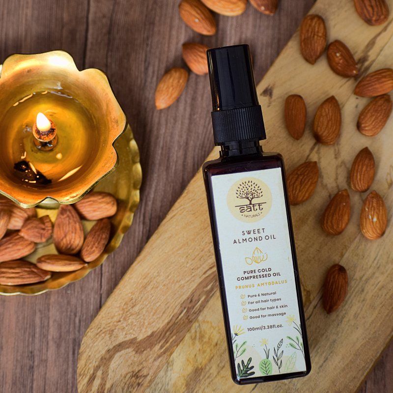 Khadi Organique Sweet Almond Oil  Buy Ayurvedic and Organic Sweet Almond  Oil 100 Natural