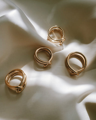 gold double knot ring