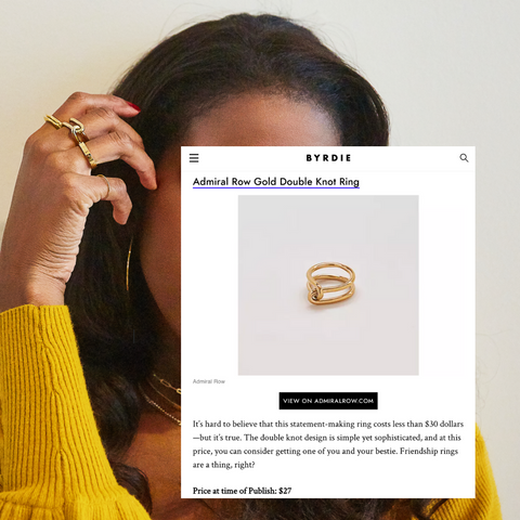 Double knot ring featured in Byrdie 