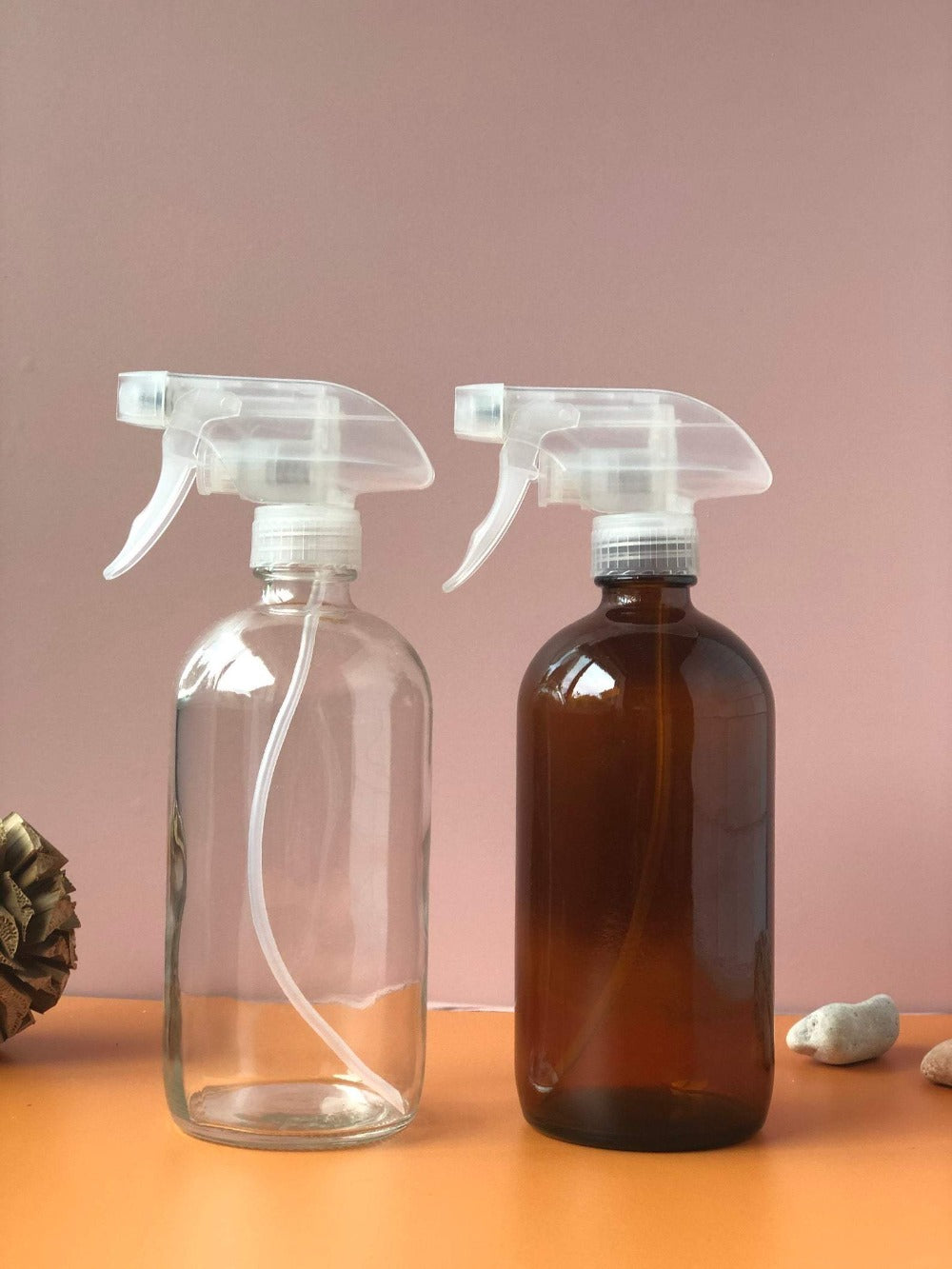 Just Like Joan Glass Spray Bottles for Cleaning Solutions - Empty Spray Bottles with Silicone Sleeve - Essential Oils, Plants, Bleach - Refillable