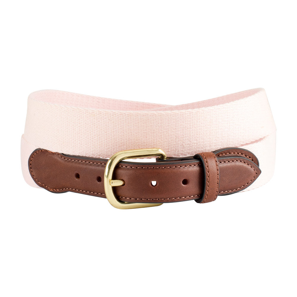 Pale Pink Surcingle Leather Tab Belt - Barrons-Hunter