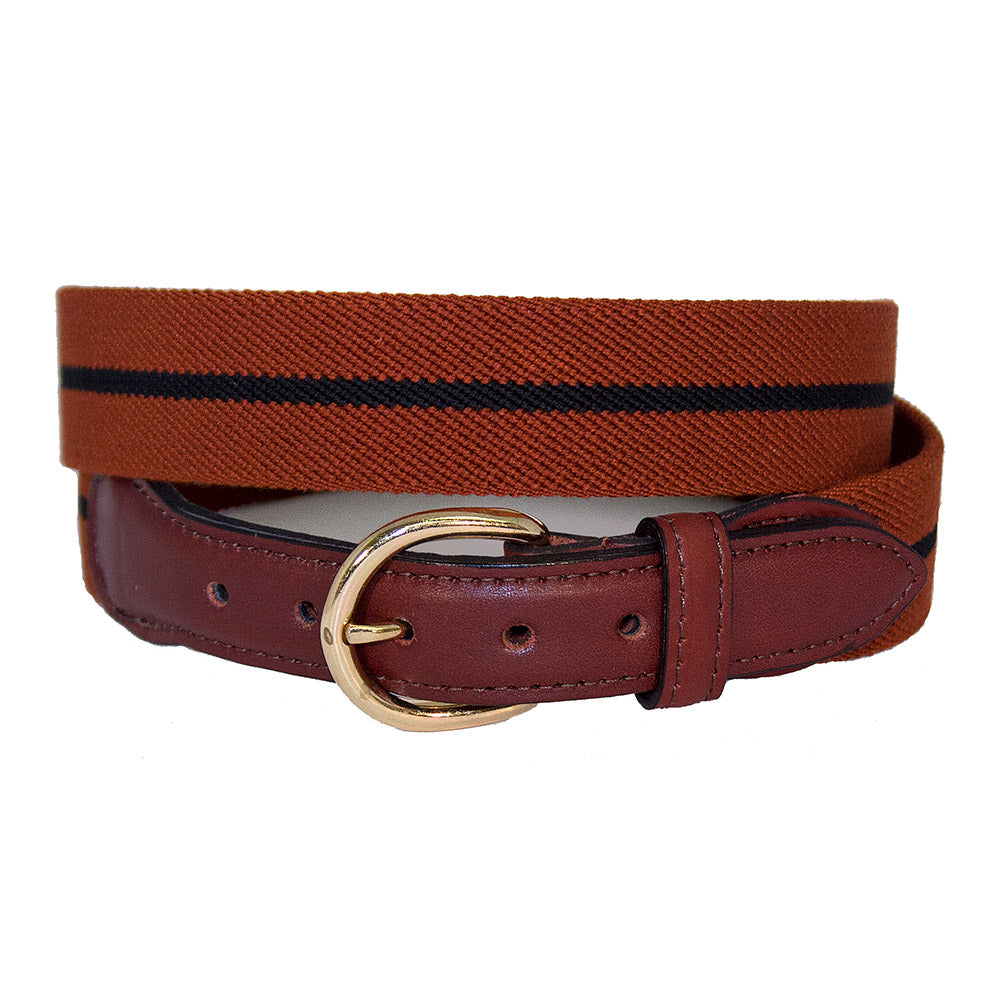 Barrons-Hunter Nautical Flags Motif Belt with Brown Domed  Leather and Solid Brass Buckle (32) : Clothing, Shoes & Jewelry