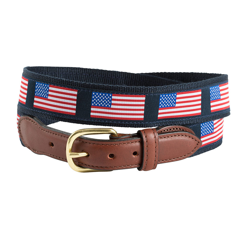 Woven Macrame Nautical Belts with Leather Tabs