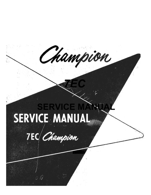 Aeronca 7EC Champion Manual (AE7EC-M-C) Essco Aircraft