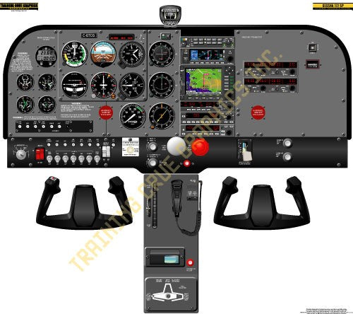 Aviation Training Graphics Cessna 172S SP Handheld Cockpit Poster.
