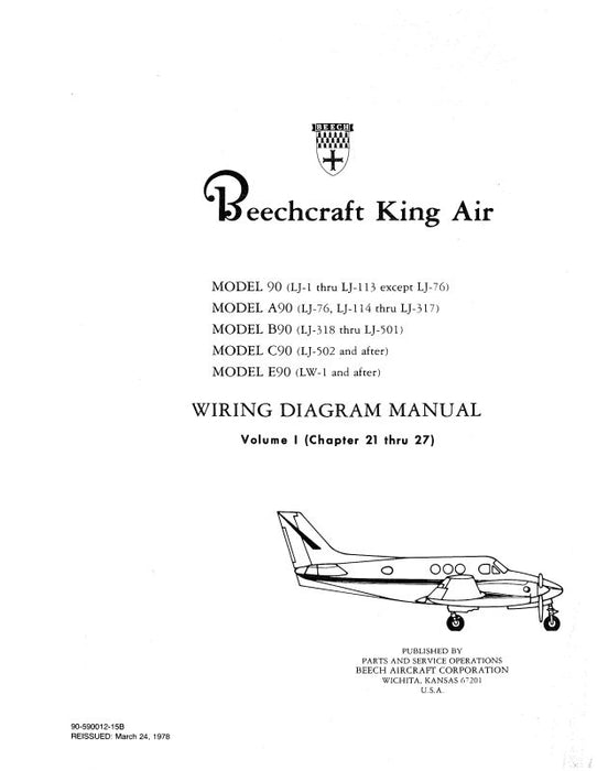 Beech 90 King Air Series Wiring Diagram (BE90-78-WD-C)
