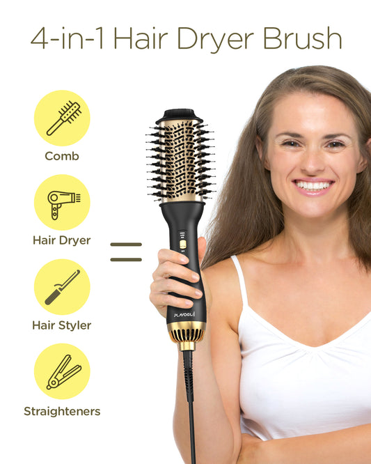 Plavogue® One-Step Dual Voltage Hair Dryer Brush Negative Ion – PLAVOGUE