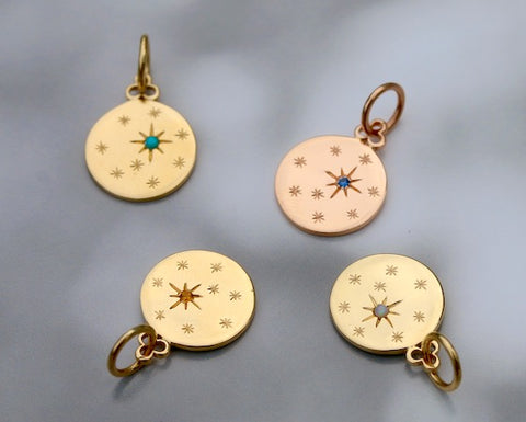 18k gold birthstone gemstone charms