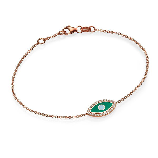 Lucky Fish Bracelet with Diamond Bezel 18K Gold | The Private Room Jewelry Rose