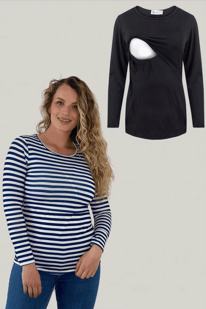 Tic Tac Long Sleeve Nursing Top