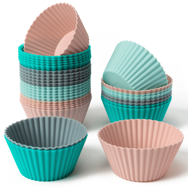 Muffin Pan Set - 12 Cups Regular Silicone Cupcake Pan, Non-stick and BPA  Free, Great for Making Muffin Cakes, Tart, Fat Bombs - Dishwasher Safe,Blue