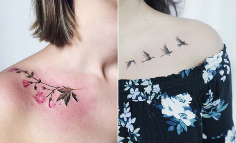 collarbone tattoos for women