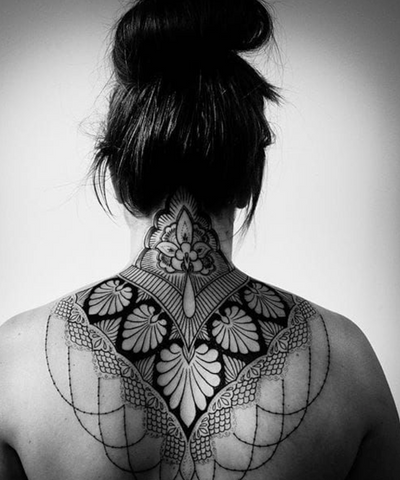 nape of the neck tattoos for women