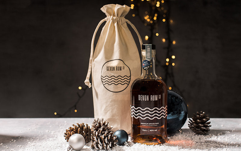 Devon Rum Company Premium Spiced Rum with Christmas Gift Bag