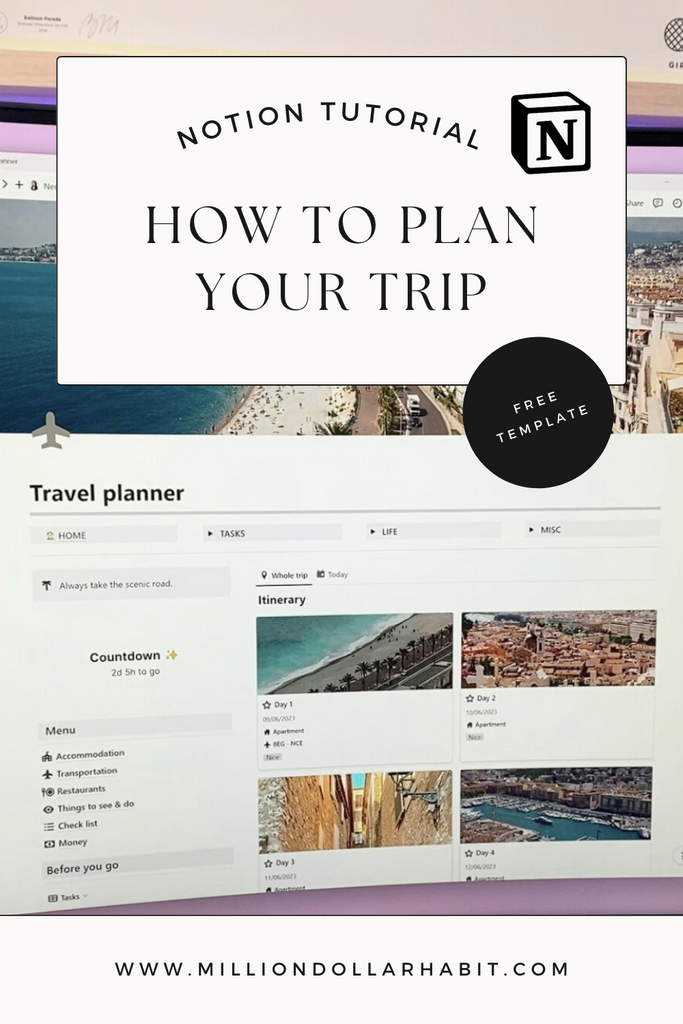 free trip planner notion