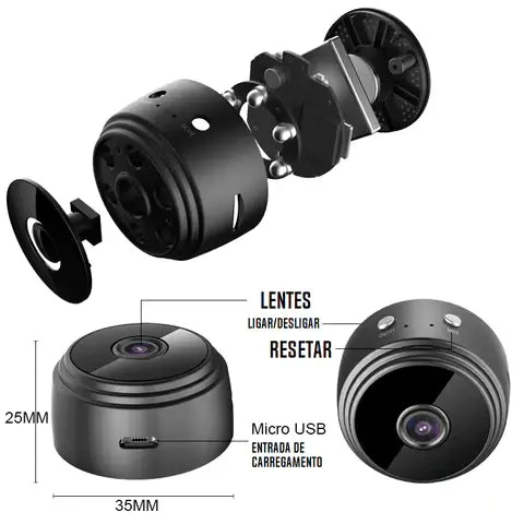 Especificações da Câmera Segurança Espiã Full HD Wi-Fi Visão Noturna - Sight Cam Disponível em: www.descontara.com