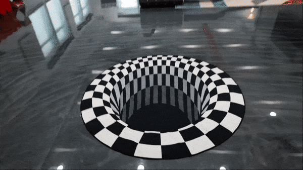 Tapete de área 3D Tapete Tapete de ilusão de ótica sem fundo