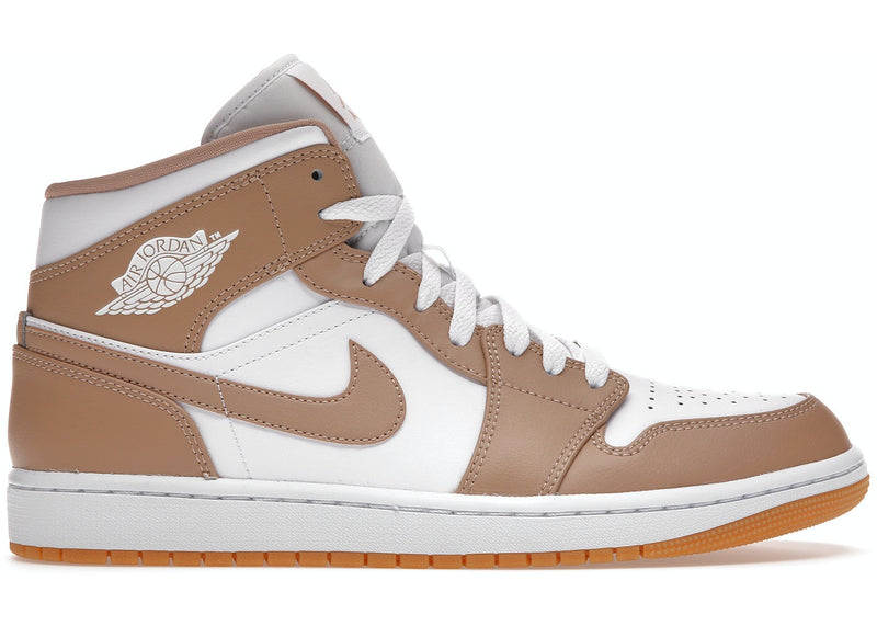 air jordan 1 mid hemp tan white