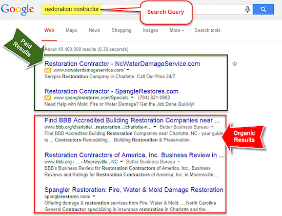 organic search results