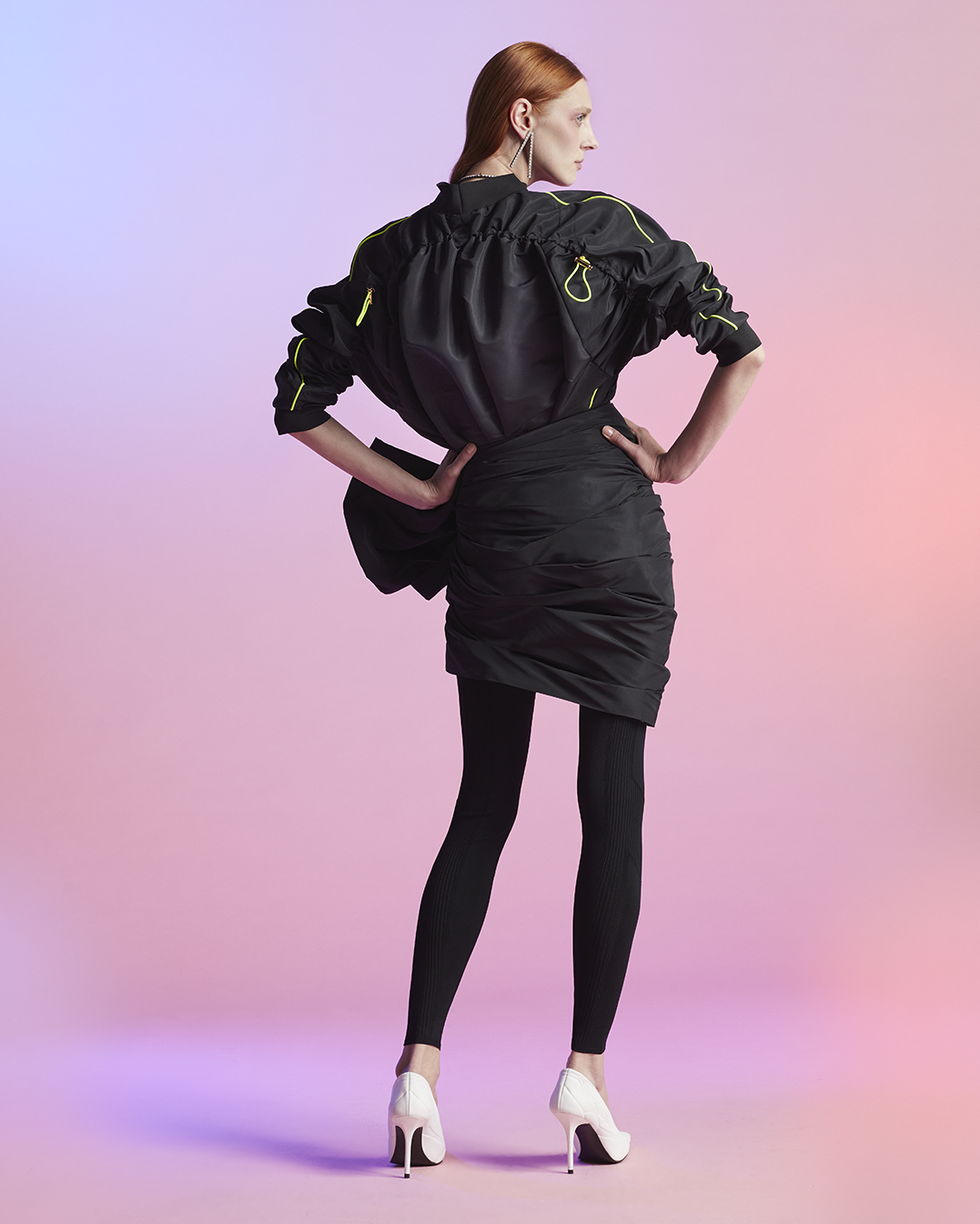 DRAPED BOW SKIRT - BLACK – AZ Factory - High-End Designer Fashion