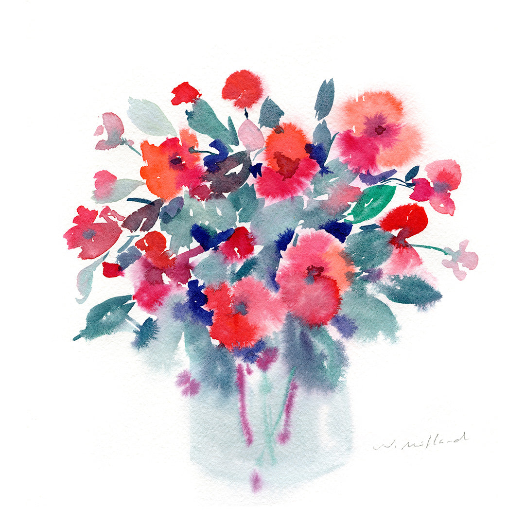 Forever Optimistic Floral Watercolour by Wendy Millard