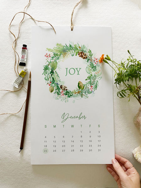 December 2022 Floral Art Calendar by Wendy Millard