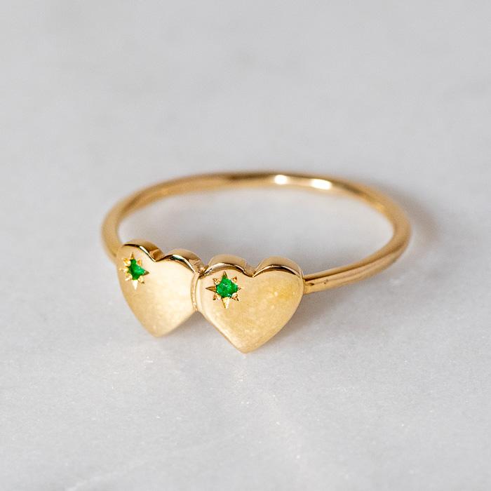 emerald heart ring